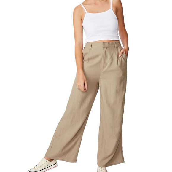 Cotton On Pants - NWT Pleat Front Drapey Linen Blend Pant